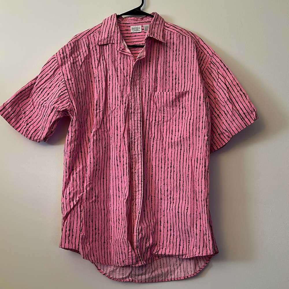 True Vintage Early 90s hot pink Button Down Sz. XL